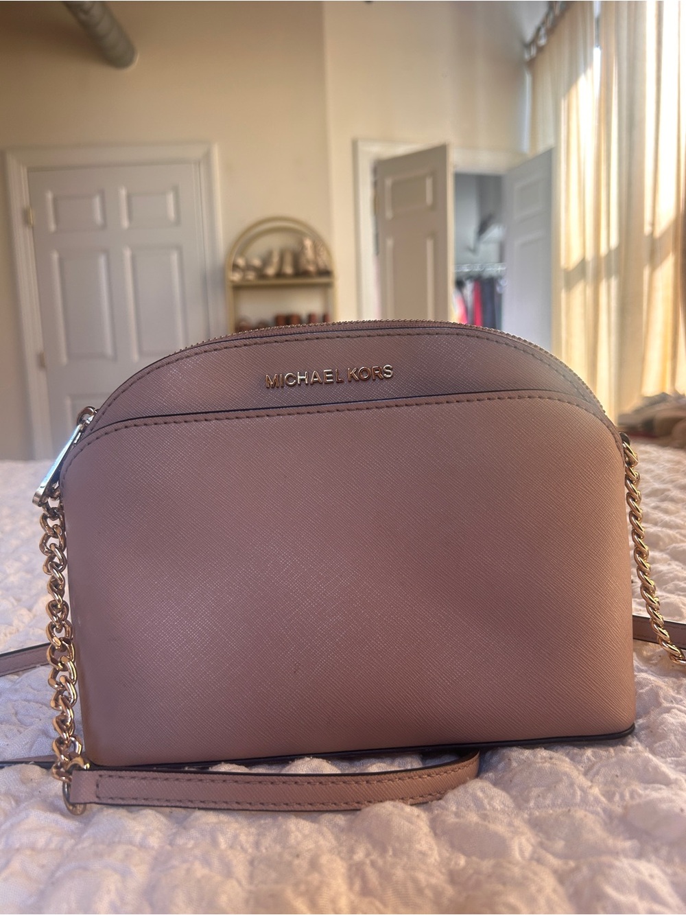 Michael Kors Blush Pink Saffiano Leather Crossbody